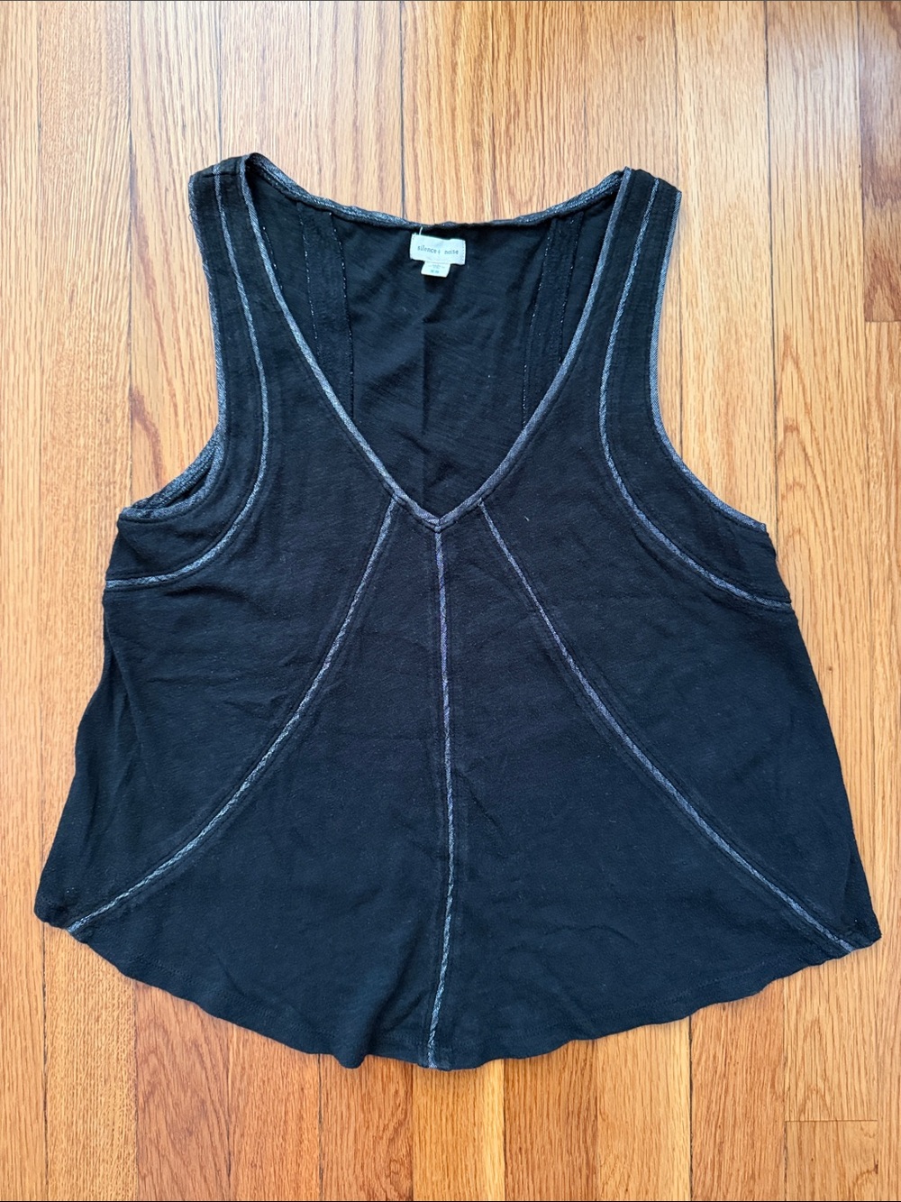 Urban Outfitters Silence + Noise Black V-Neck Sleeveless Tank Top